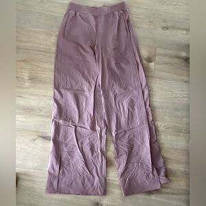 Stretch Woven High Rise Wide Leg Pant